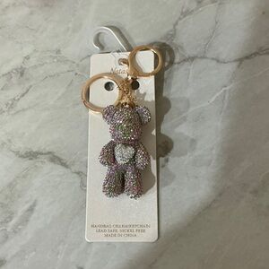 Keychain/Bag charm Natasha Couture Glitter Bear with Heart 🐻
